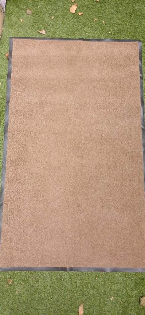 Good Condition Brown Coir Mat with Black Rubber Edge
