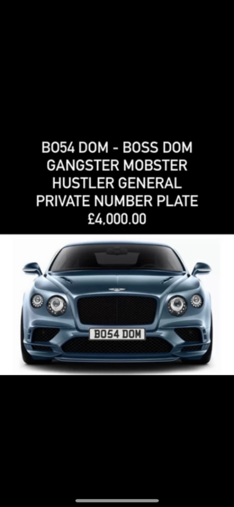 PRIVATE REGISTRATION PLATE NUMBERS
