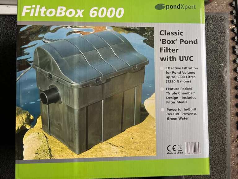 PondXpert FiltoBox 6000 Pond Gravity UV 9 Watt Filter Garden Koi Goldfish Pond