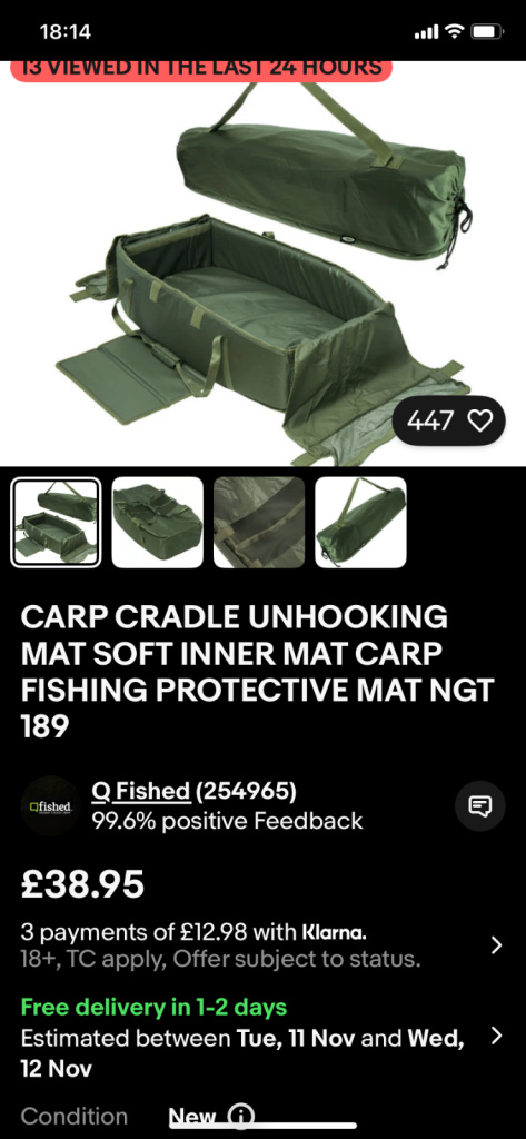 Carp Cradle / Un Hooking Mat 