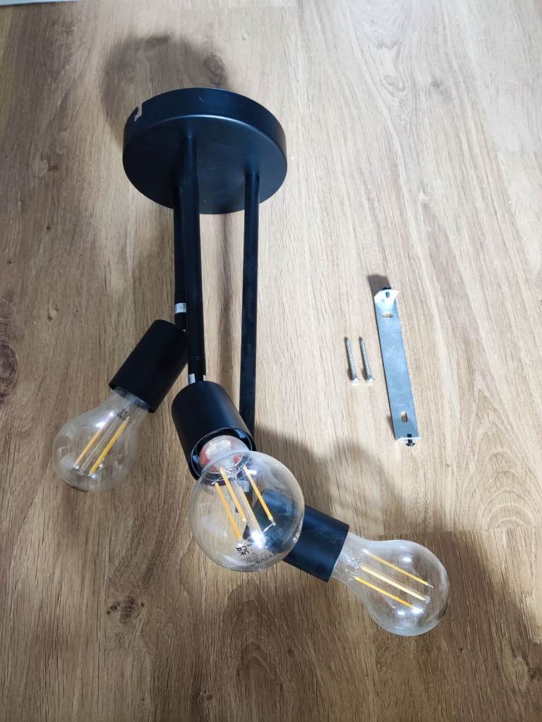 Black 3-Light Adjustable Ceiling Light