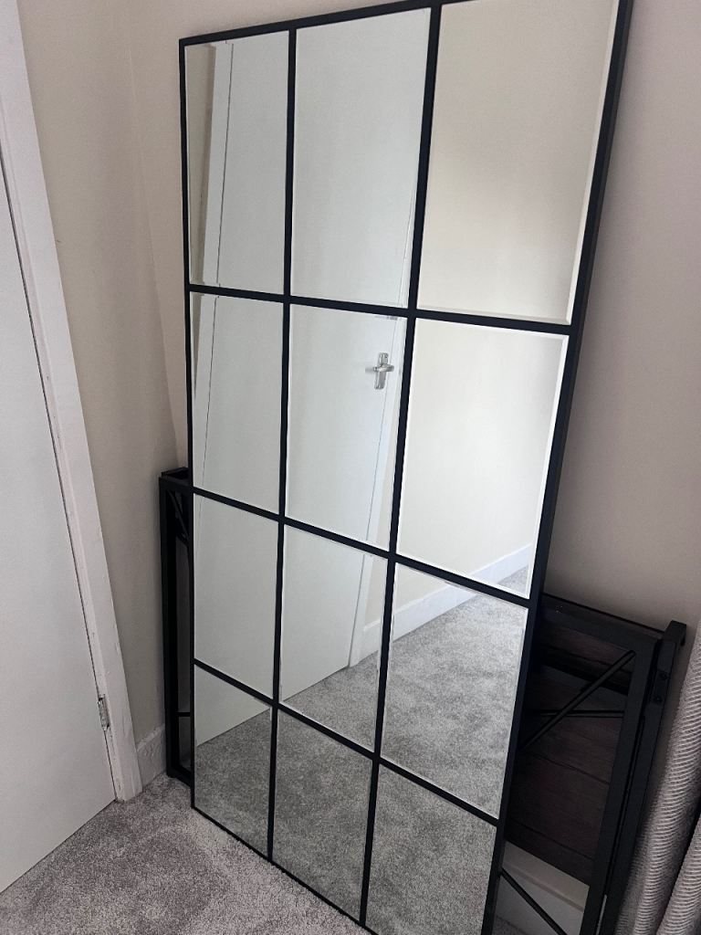 Large Black Grid Mirror (Dunelm) | in Sheffield, South Yorkshire | Gumtree