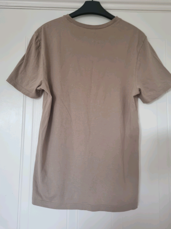 Top Shop Men's Slim Fit Beige T-Shirt