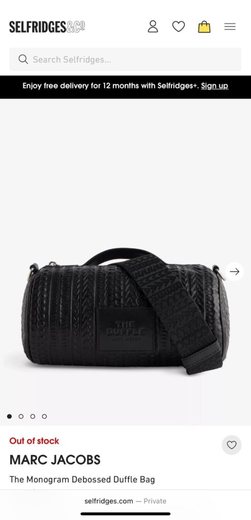 Marc Jacob’s the monogram debossed duffle bag