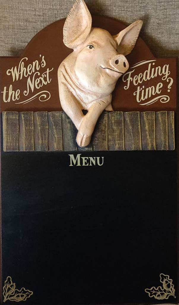 Intact wooden menu board