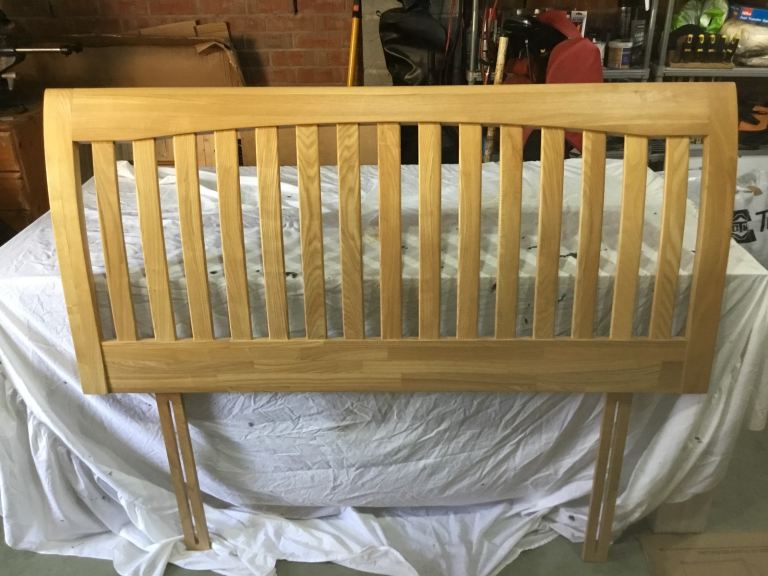 Wooden Double Bed Headboard – Good Condition
