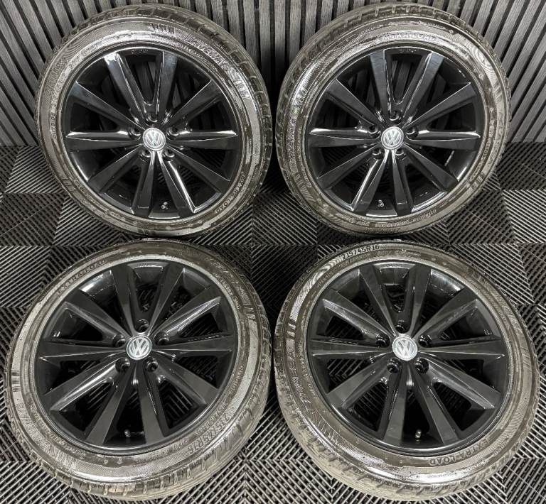 image for 16" GENUINE VW POLO 6R MK5 BLACK SYENIT ALLOY WHEELS ALLOYS TYRES