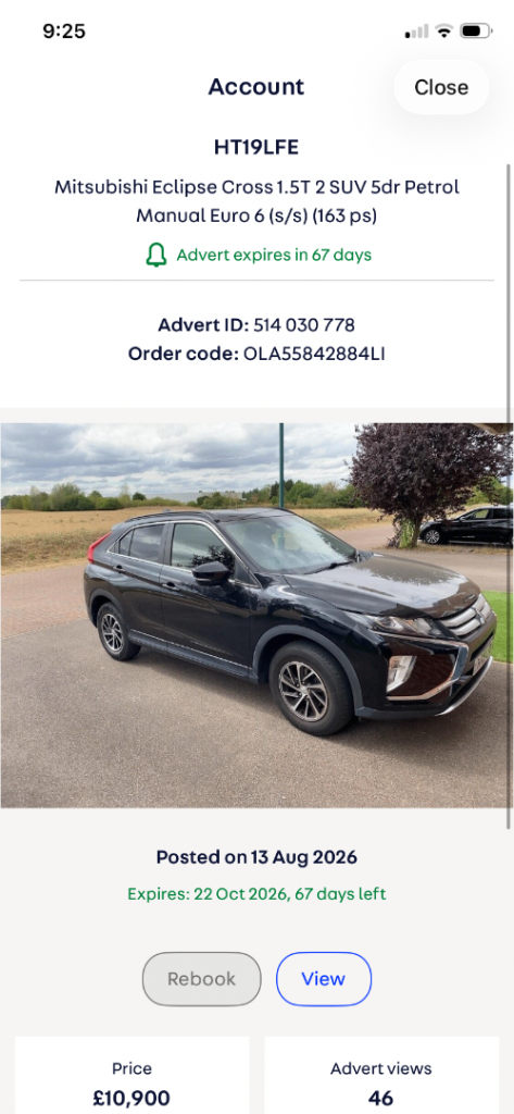 Mitsubishi, ECLIPSE CROSS, Hatchback, 2019, Manual, 1499 (cc), 5 doors