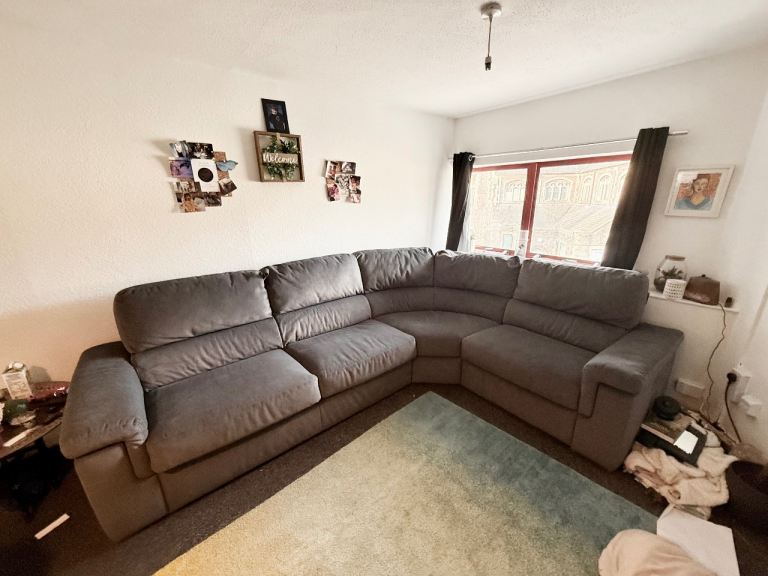 🛋️ Luxury Corner Sofa Bed with Electric Recliner silver Grey 🛋️