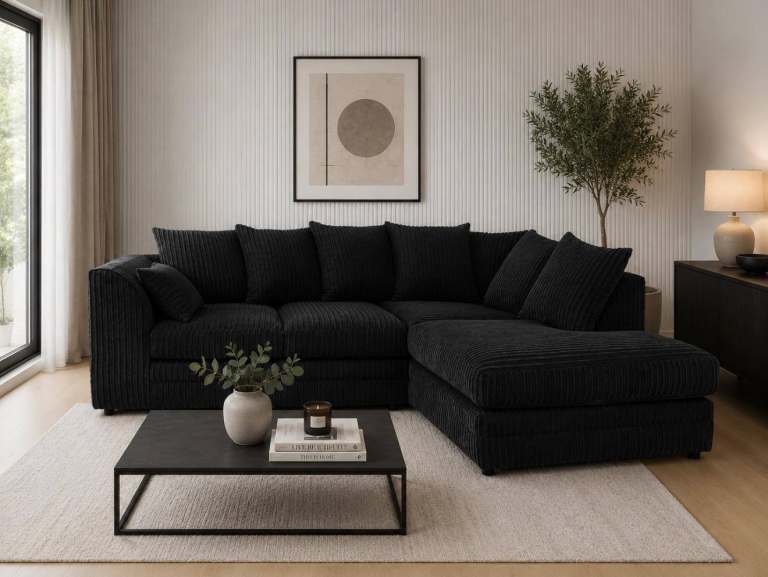 BRAND NEW jumbo cord corner sofa 