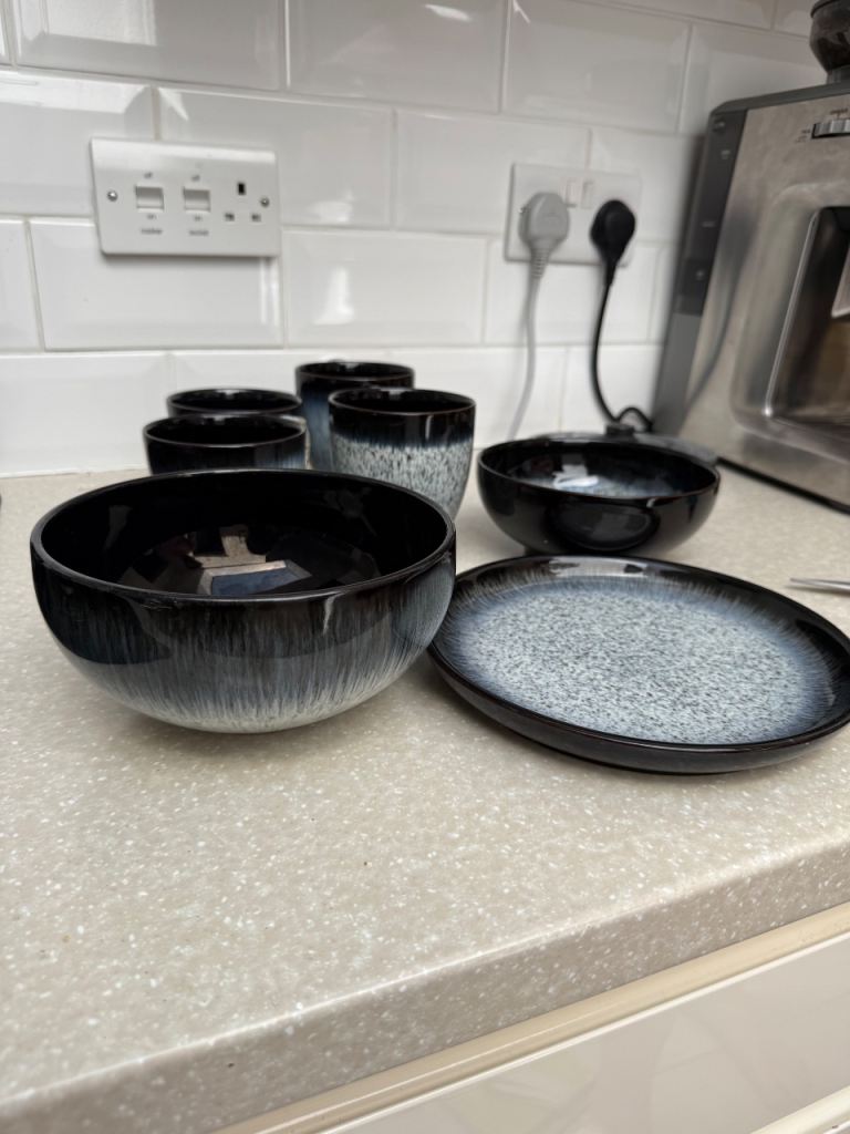 Denby Pottery Dinnerware Set - Bowls, Cups & Plates