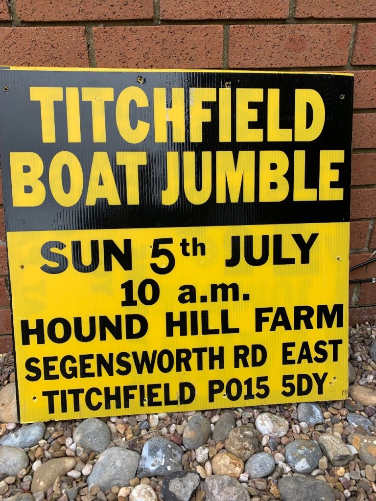 Boating, Fishing & Sailing equipment at bargain prices at the Titchfield Boat Jumble Sunday 5th July