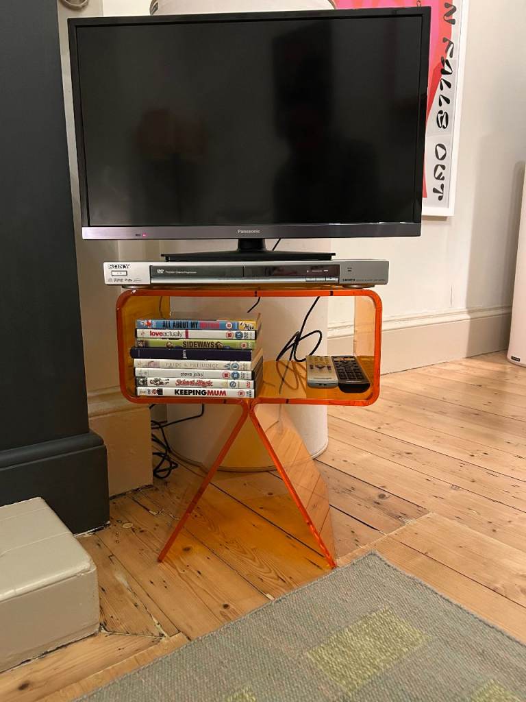 Orange / Transluscent Solaround Acrylic Side Table / TV Stand