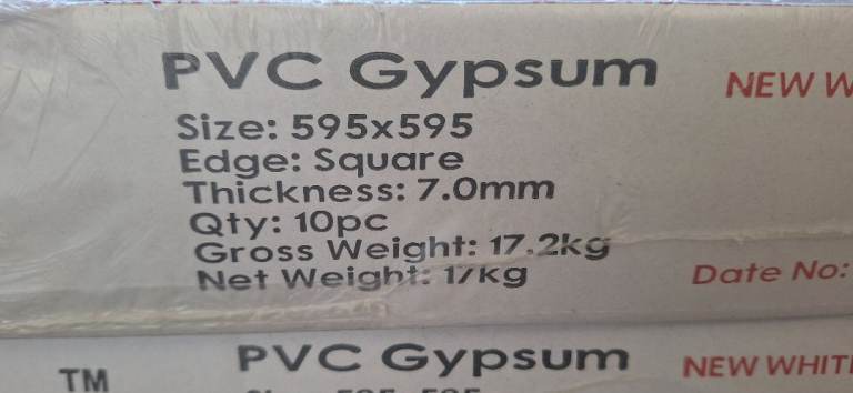 14 packs of 10 Gypsum ceiling tiles 