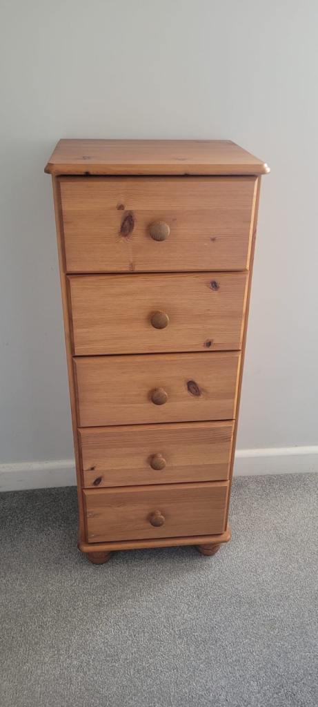 Tall Chest of 5 Drawers - Good Condition