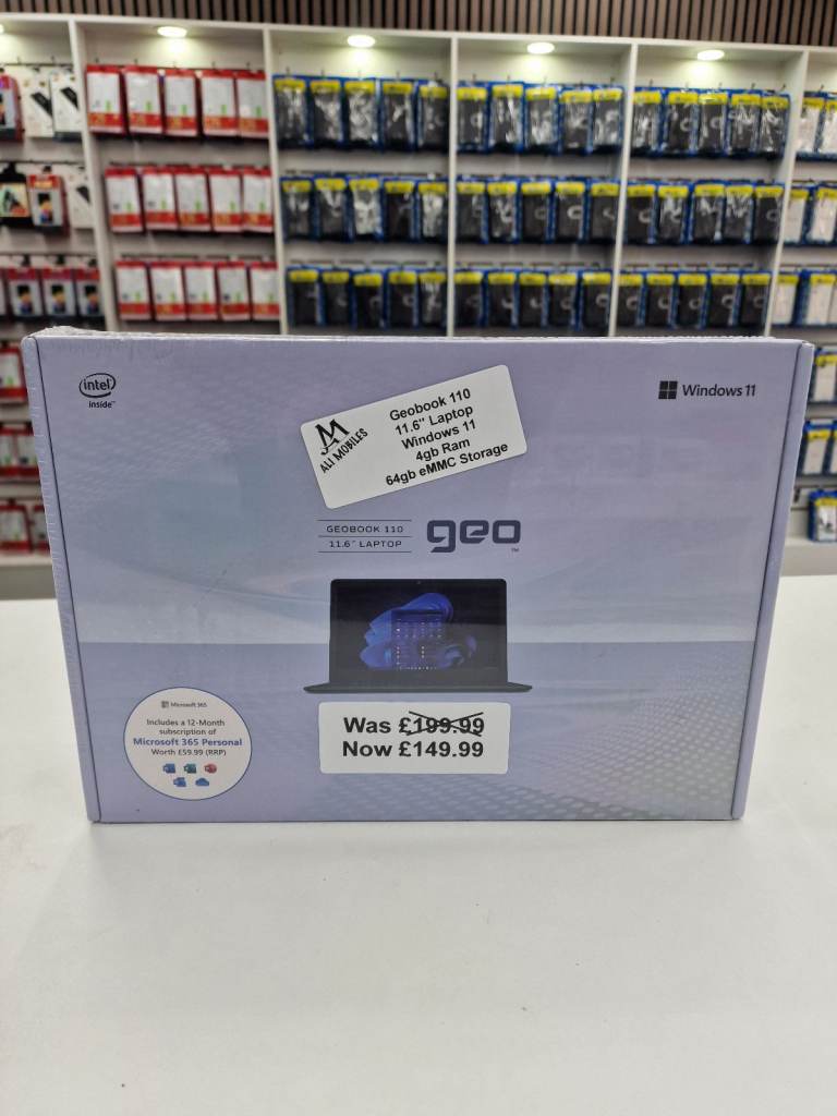 Brand New Laptop Geobook 110 11.6 Inch Windows 11 4gb Ram 64gb eMMC Storage