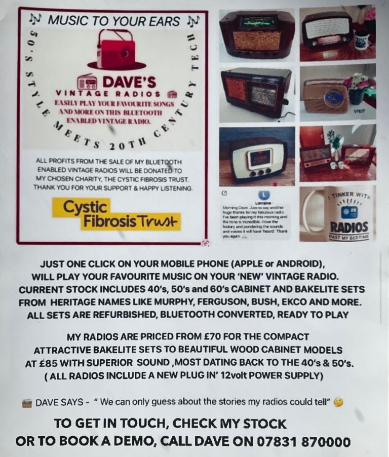 VINTAGE RADIOS(CHOICE) ALL BLUETOOTH.CONNECTED. PLAY FROM YOUR PHONE
