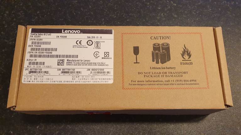 Genuine original Lenovo ThinkPad 3-cell battery 68 P/N 0C52861 BRAND NEW SEALED