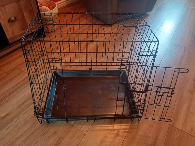 24" Small Collapsible Slanted Puppy Dog Crate/Cage for Dog Transport, Car Boot