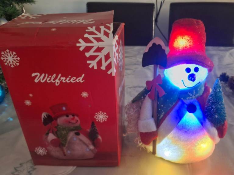 Christmas Snowman Wilfried Flashing Lights Snowman