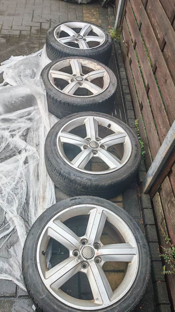 image for 17” 205 45  5x112 4x  Audi Alloy Wheels Alloys With Tyres  Take off Audi S3 