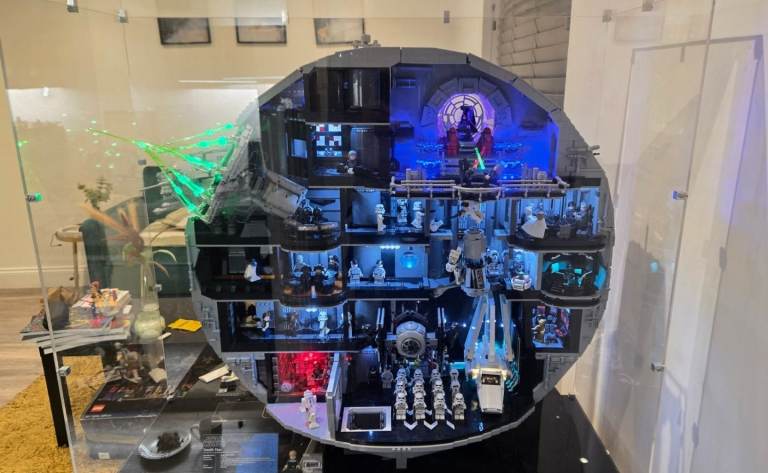 image for LEGO Death Star 2025 Fully Built With Expensive Light Kit Installed AND IN CUSTOM DISPLAY CASE