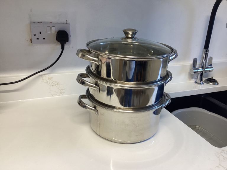 Stainless Steel Steamer Pot Set with Glass Lid