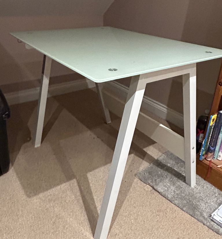 John Lewis Glass Top Desk
