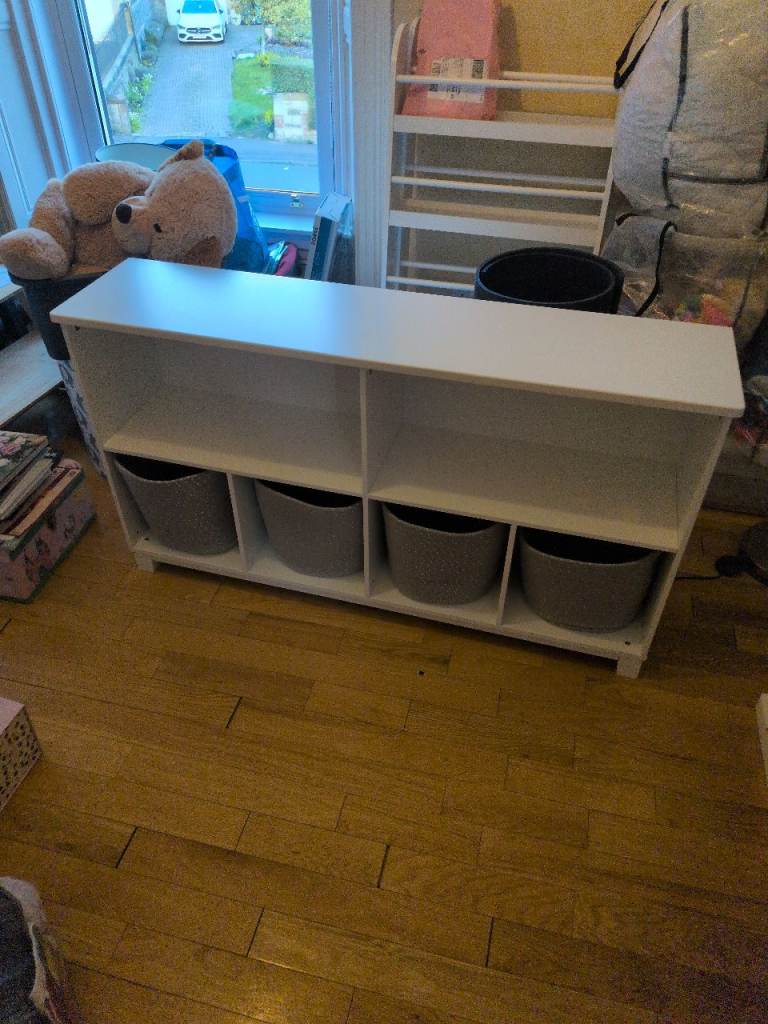 GLTC Blake Long Storage Shelf Unit, White