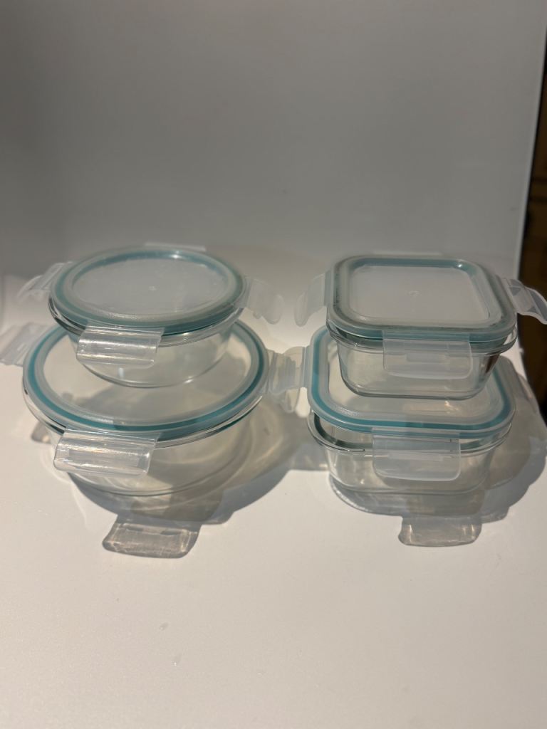 Glass Food Storage Container Set – Airtight Locking Lids 
