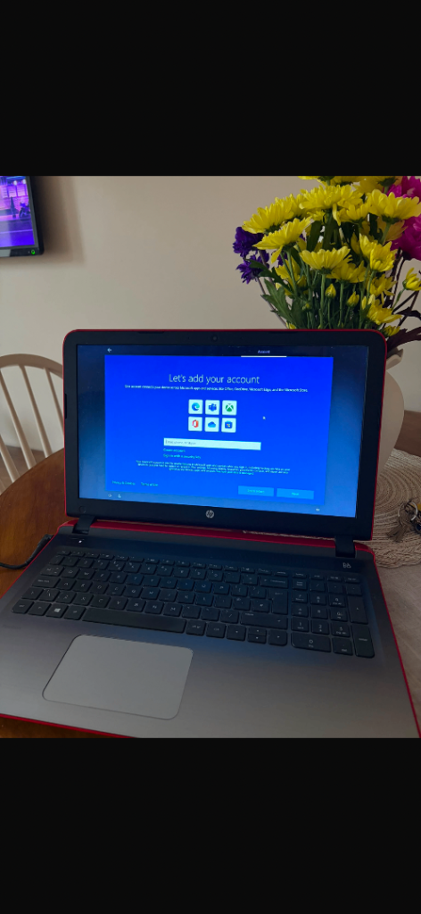 HP Laptop Red and Grey – Good Condition