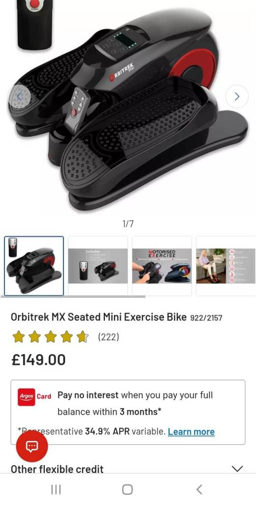 Orbitrek mx  seated exercise bikee