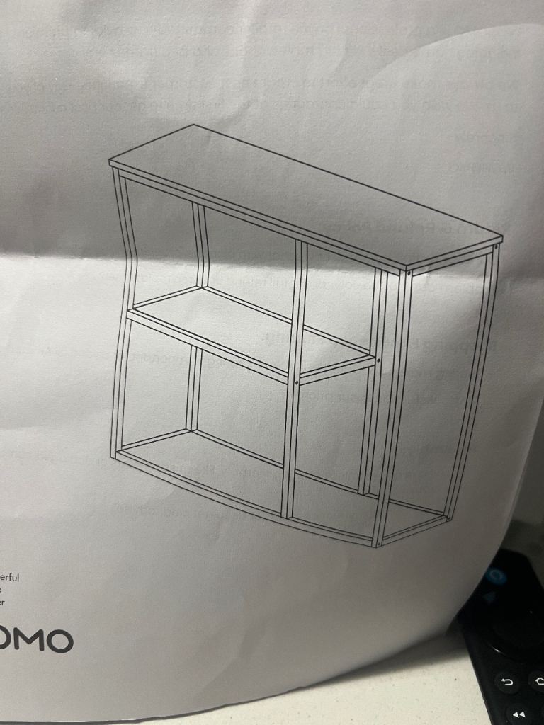 Wood and metal console. Black. 