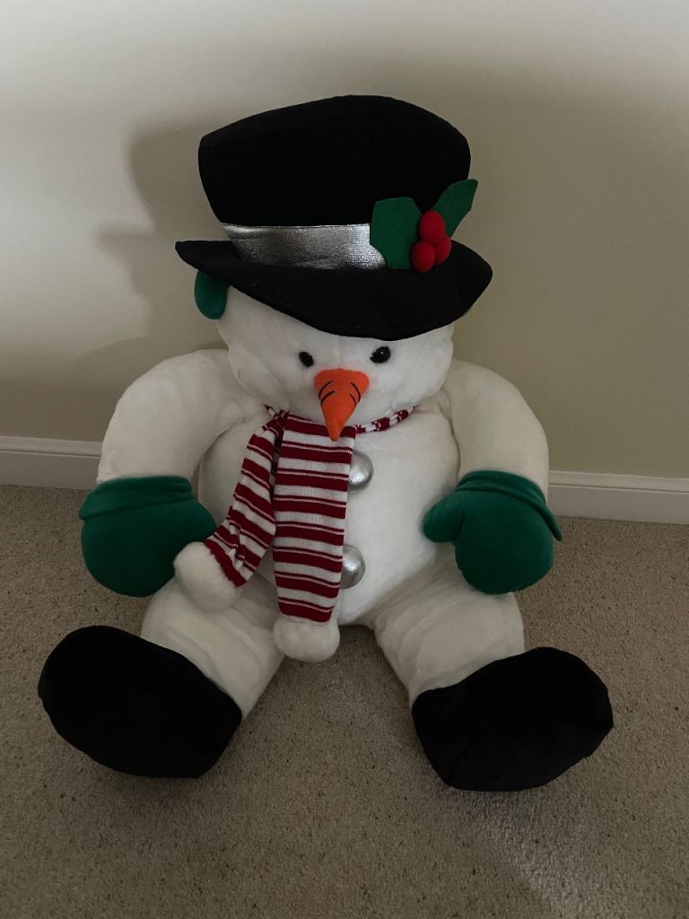 Large Plush Cuddly Soft Toy Christmas Snowman