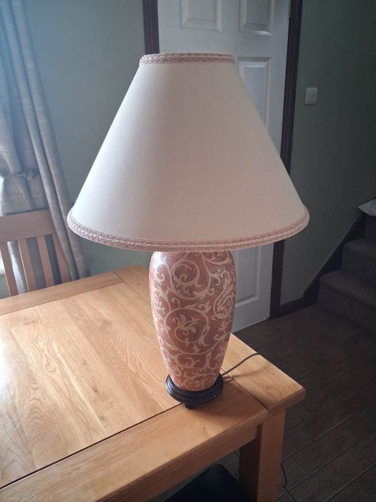 Lovely Patterned Ceramic Table Lamp with Shade