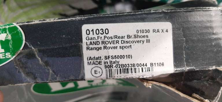 Rear brake shoes set Land rover discovery 3 Range rover sport