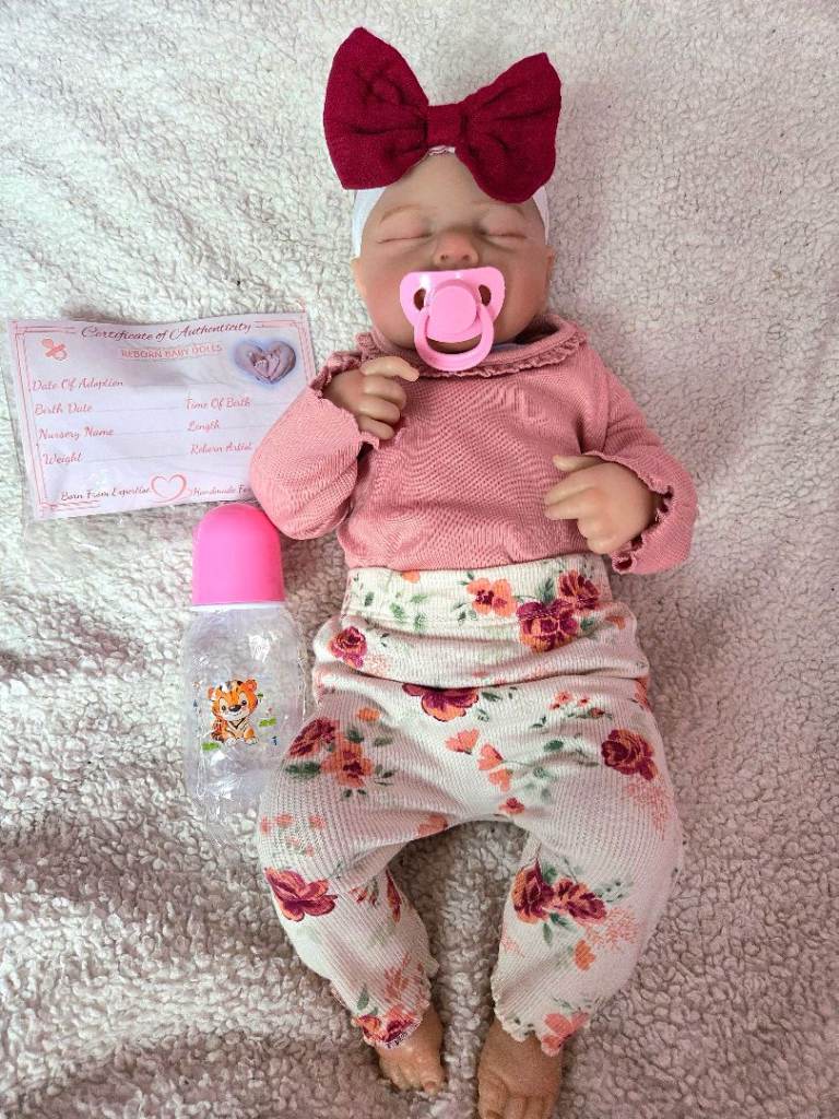 Brand new red sleeping baby girl doll realistic baby newborn  real looking girl baby pink