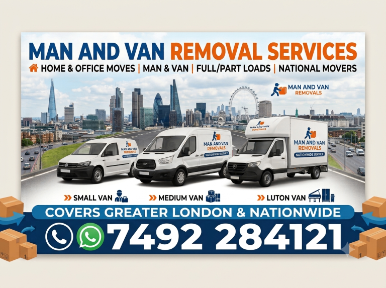 Cheap Man & Luton Van Hire / Removal Services /Single Item to House Move/ from £35/h 