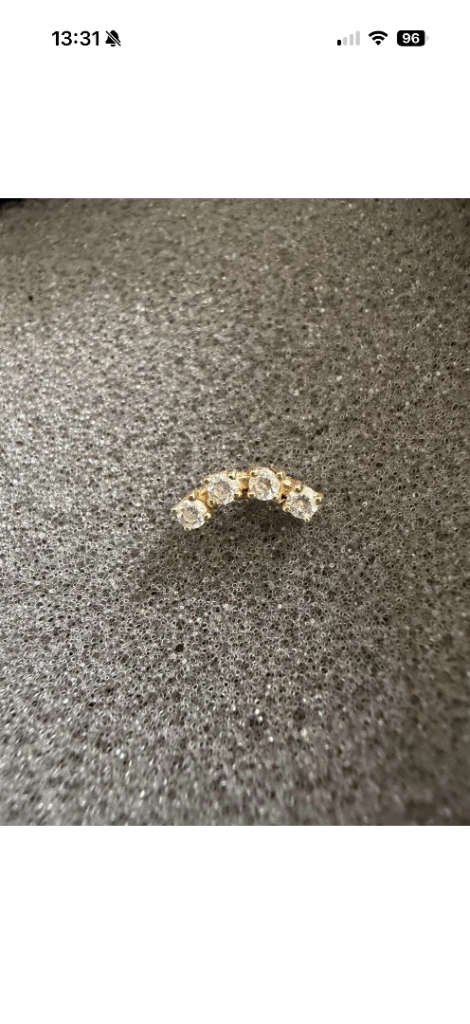 WBJ Diamond Threaded Stud - Gold, Excellent Condition
