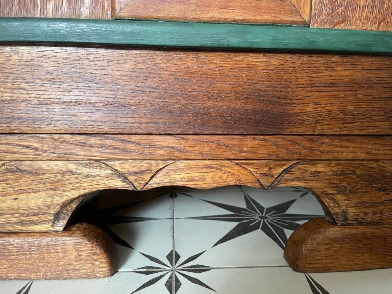 Antique French solid oak cabinet