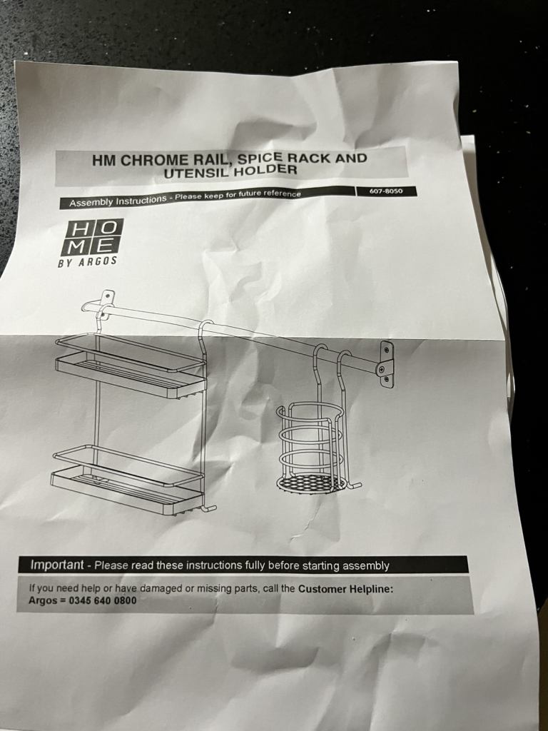 CHROME RAIL SPICE RACK AND UTENSIL HOLDER - HOME BY ARGOS