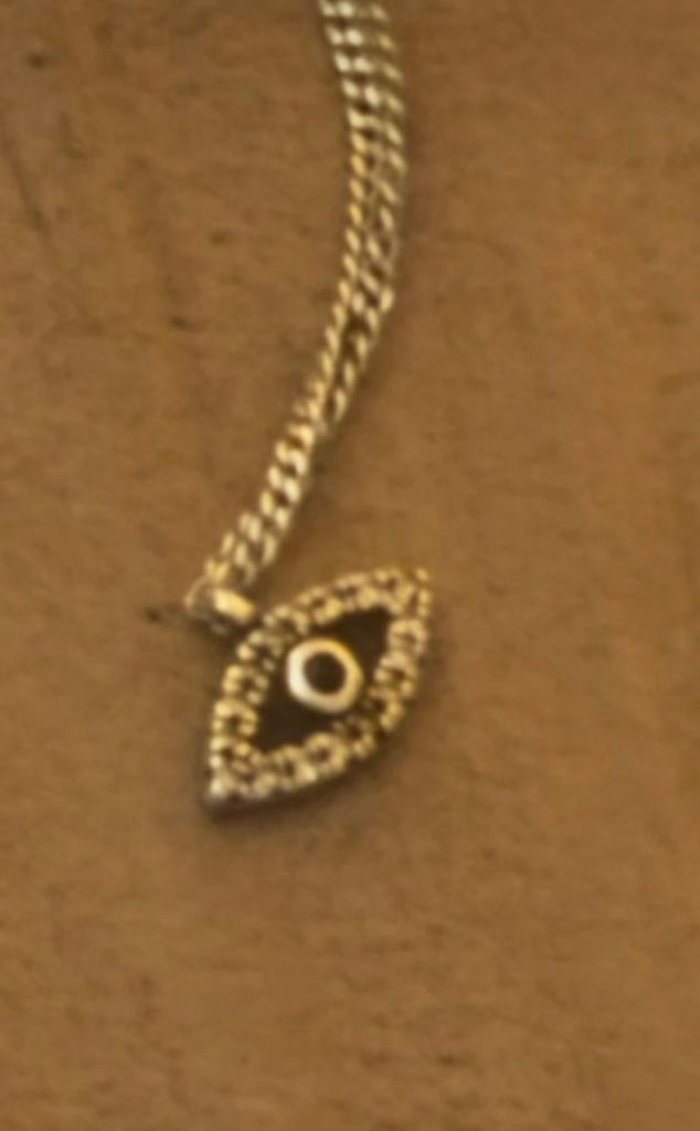 Silver small diamond evil eye necklace