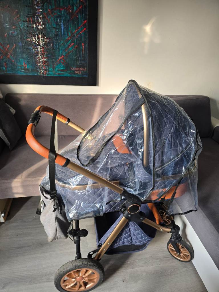 Newborn Baby Pram Pushchair Buggy Stroller 3in1 Travel System Car Seat Included and rocking chair 