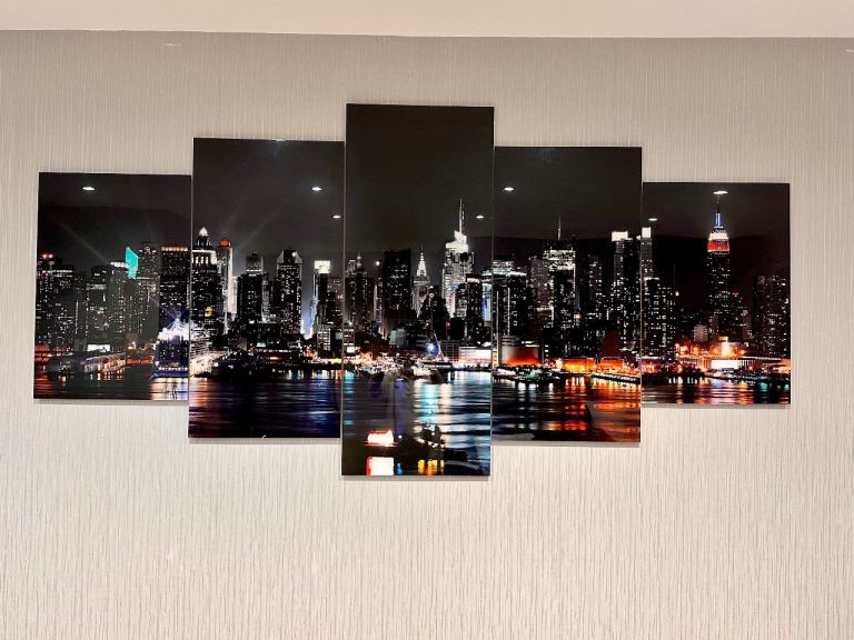 5 Piece New York Skyline Acrylic Wall Decor 