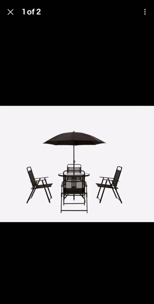 Santa Rosa 6-Piece Outdoor Dining Set Black Stylish Garden & Patio Furniture