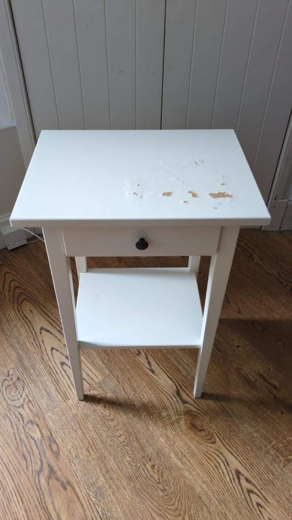 IKEA White Bedside Cabinet with Drawer and Shelf
