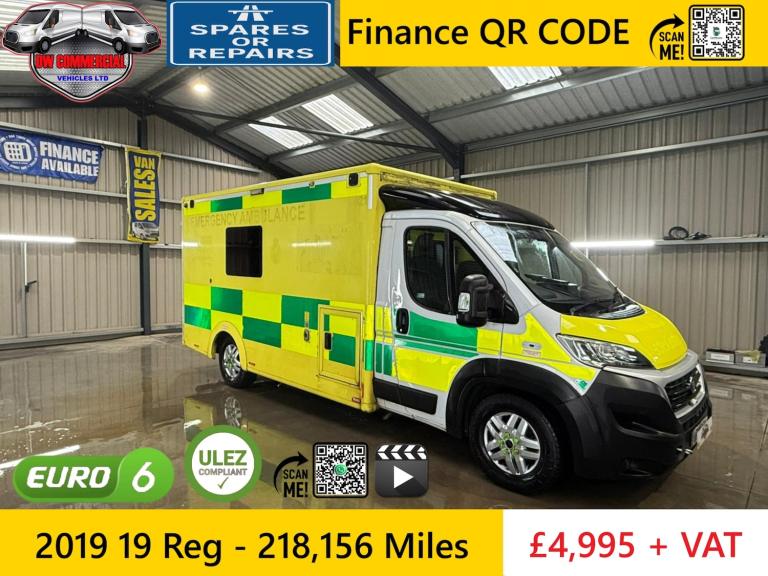 2019 19 Reg FIAT DUCATO 40 MULTIJET II Ex-Ambulance Service + VAT