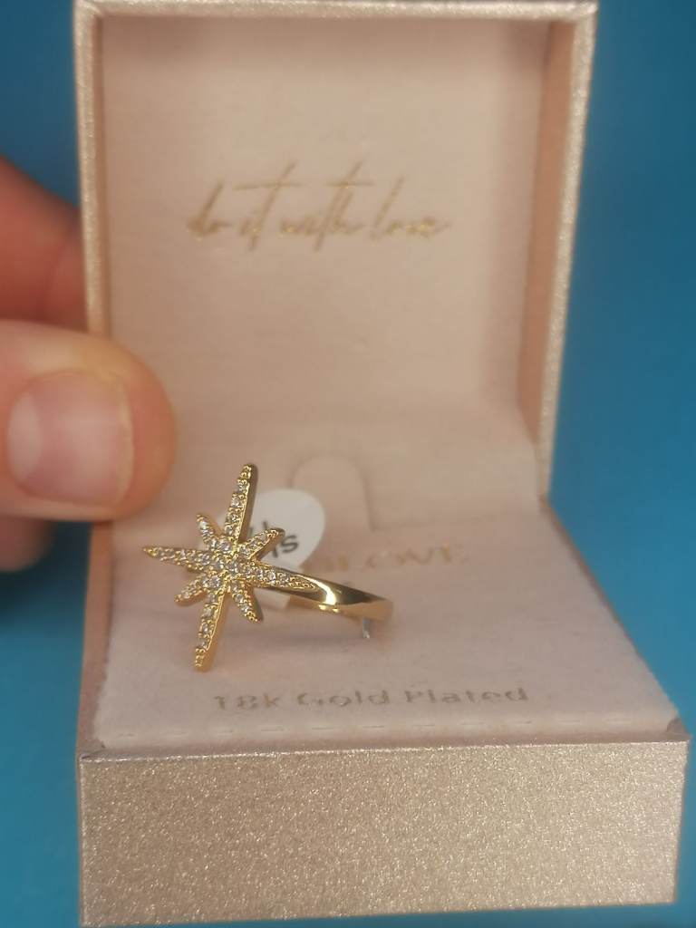 Brand new Women's ring DOTTILOVE -18 k. GOLD PLATED.. 