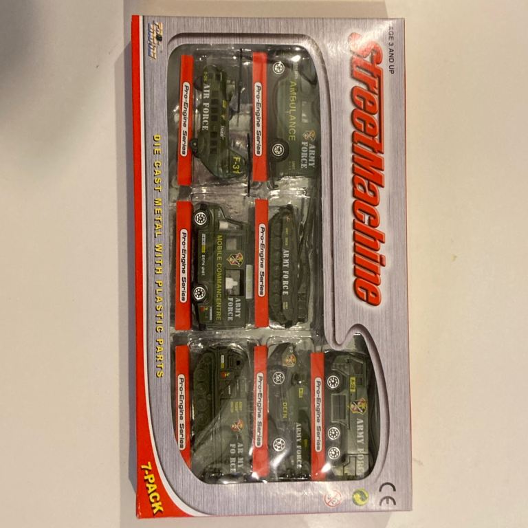 StreetMachine Pro Engine Set (7 pack) Army Force Die Cast Metal Vehicles - New