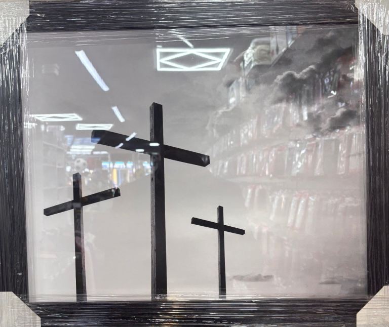 Framed Black Crosses Wall Art – As Good As New